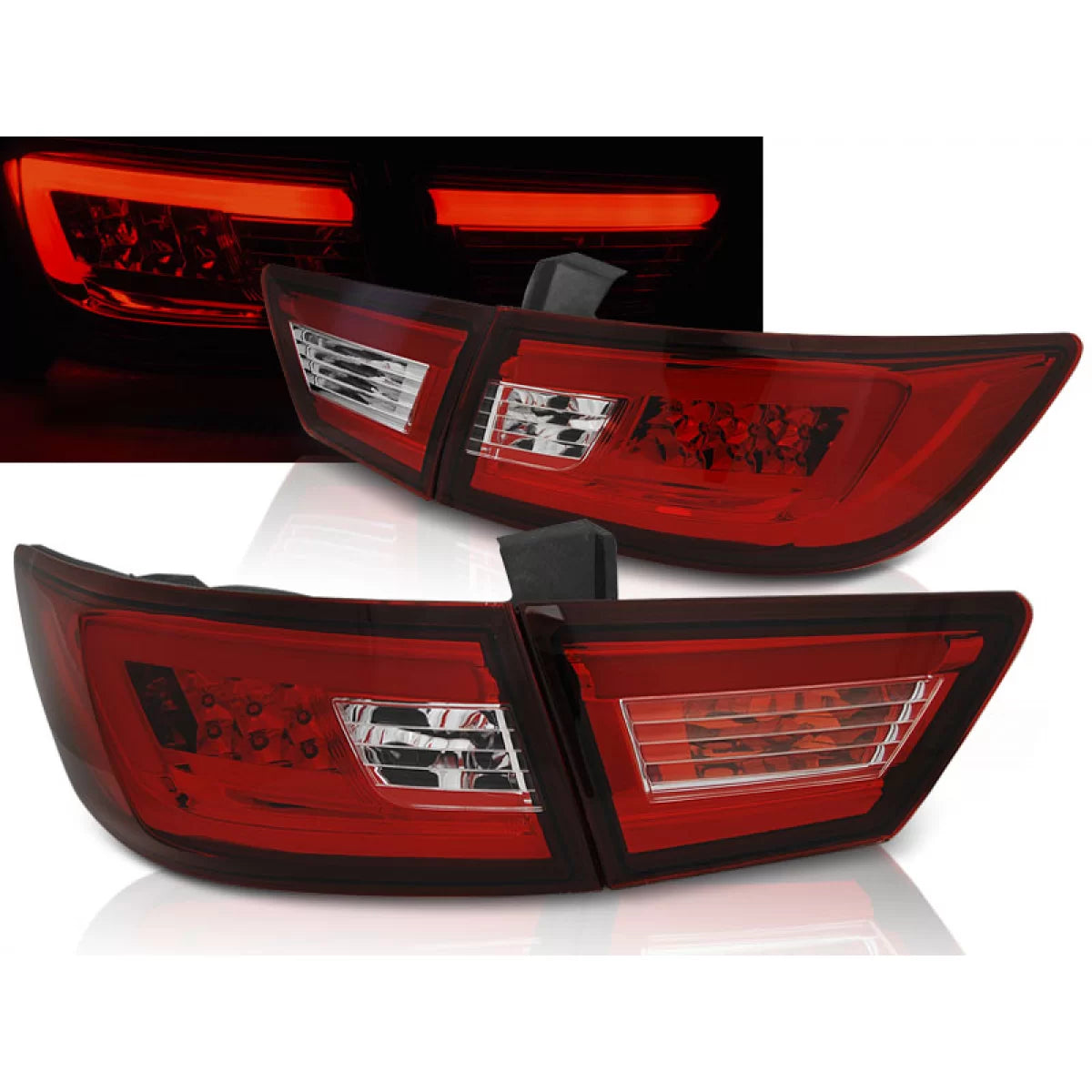 Barra LED Anteriore Bianca Rossa per Renault Clio Iv 13-16 Berlina 5 Porte