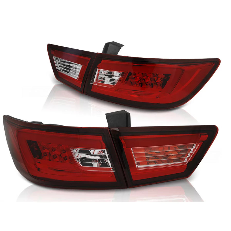 Barra LED Anteriore Bianca Rossa per Renault Clio Iv 13-16 Berlina 5 Porte