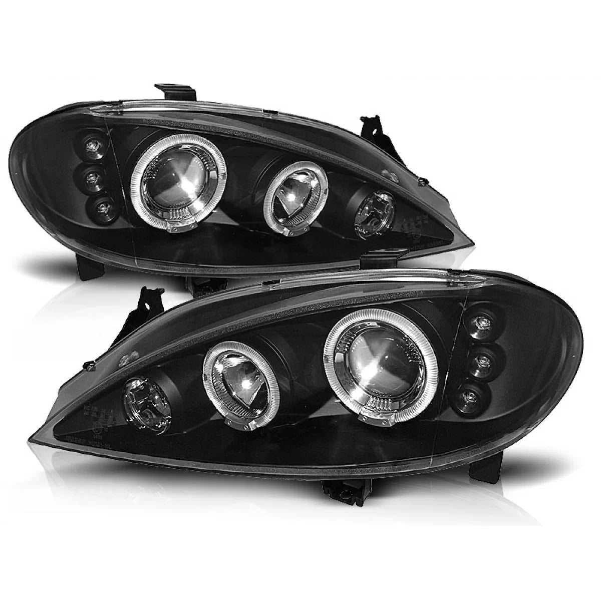 Fanali Angel Eyes Neri per Renault Megane 03.99-10.02