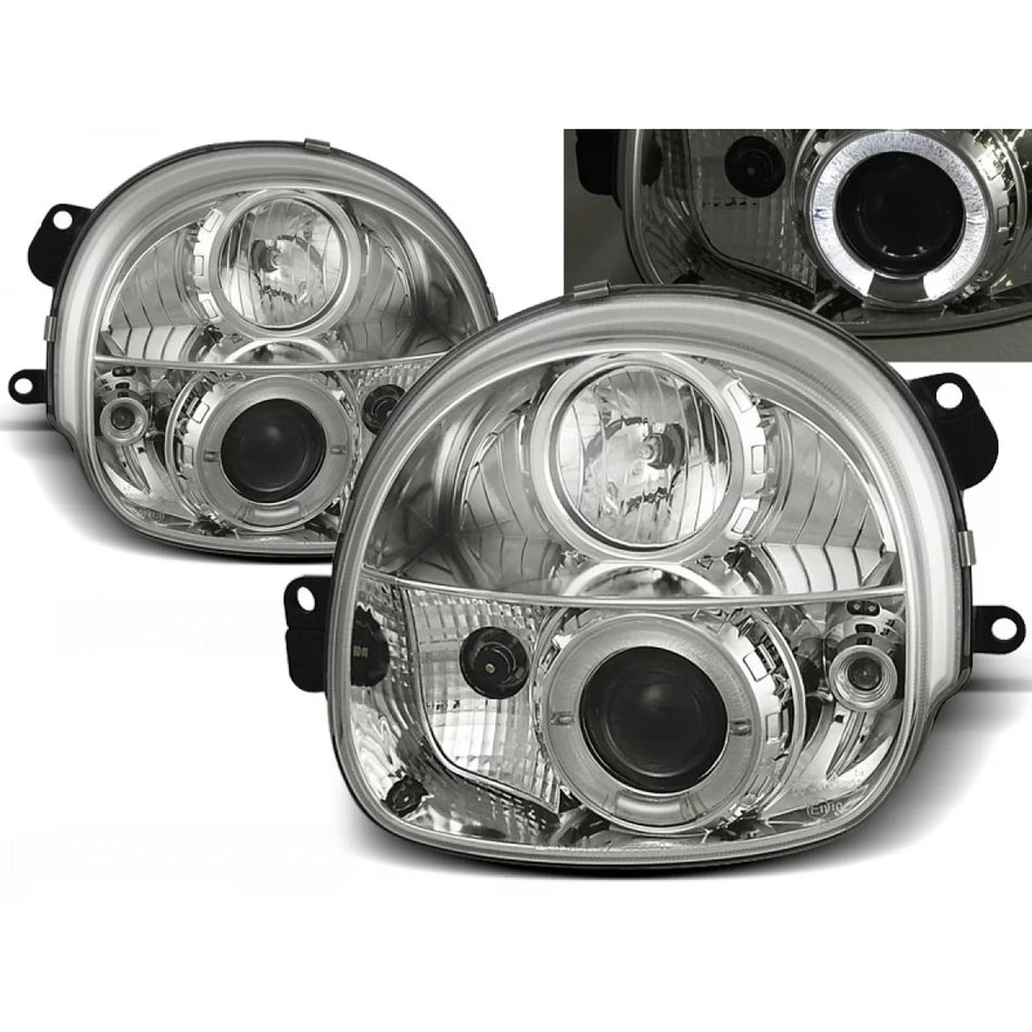 Fanale Angel Eyes Cromato Anteriore per Renault Twingo 03.93-09.98