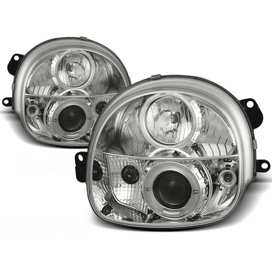 Fanale Angel Eyes Cromato Anteriore per Renault Twingo 03.93-09.98