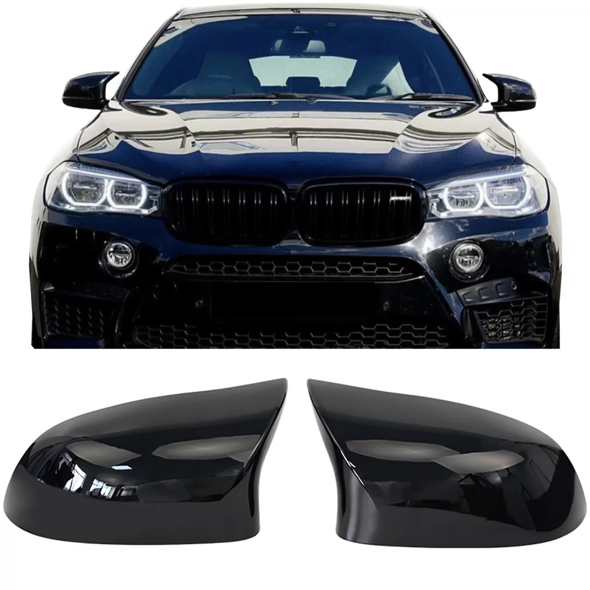 Calotte Specchietti Lucide Nere per BMW X3 F25 X4 F26 X5 F15 X6 F16