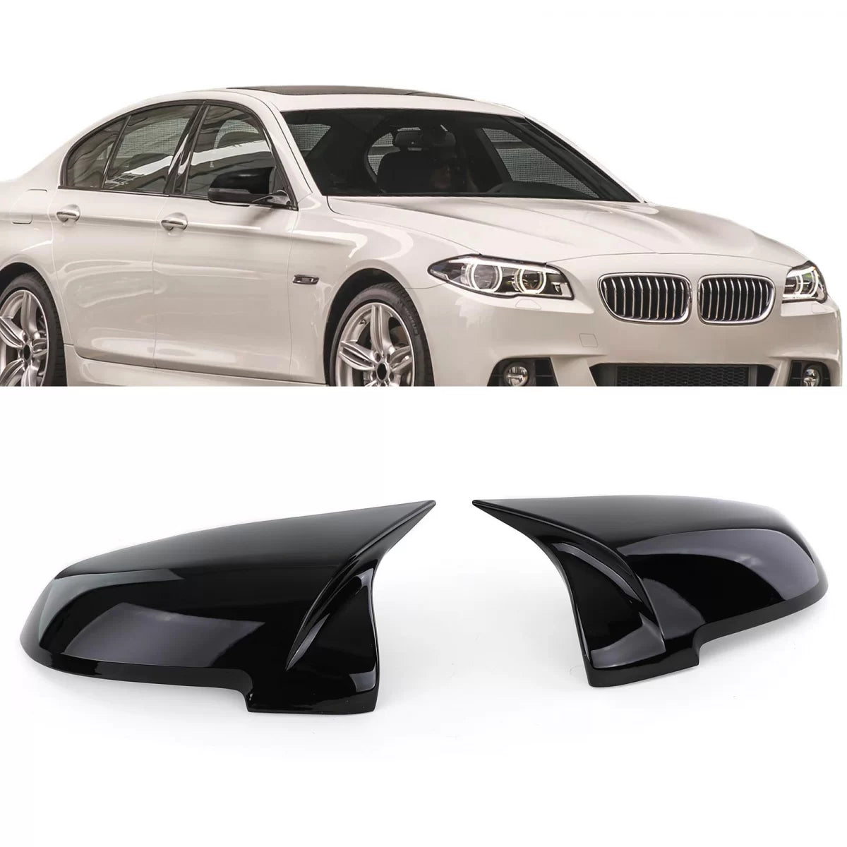 Calotte Specchietti Lucide Nere per BMW F10 F11 F06 F12 F13 F01 F02