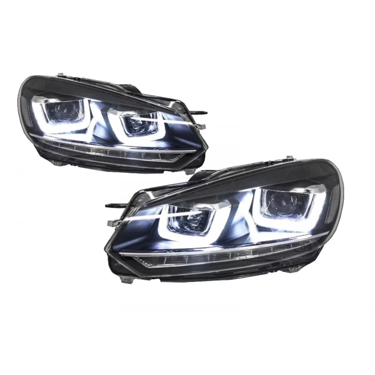 Fari Anteriori Cromati LED con Fanali Posteriori Full LED per VW Golf 6