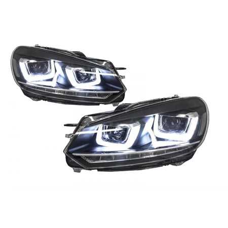 Fari Anteriori Cromati LED con Fanali Posteriori Full LED per VW Golf 6