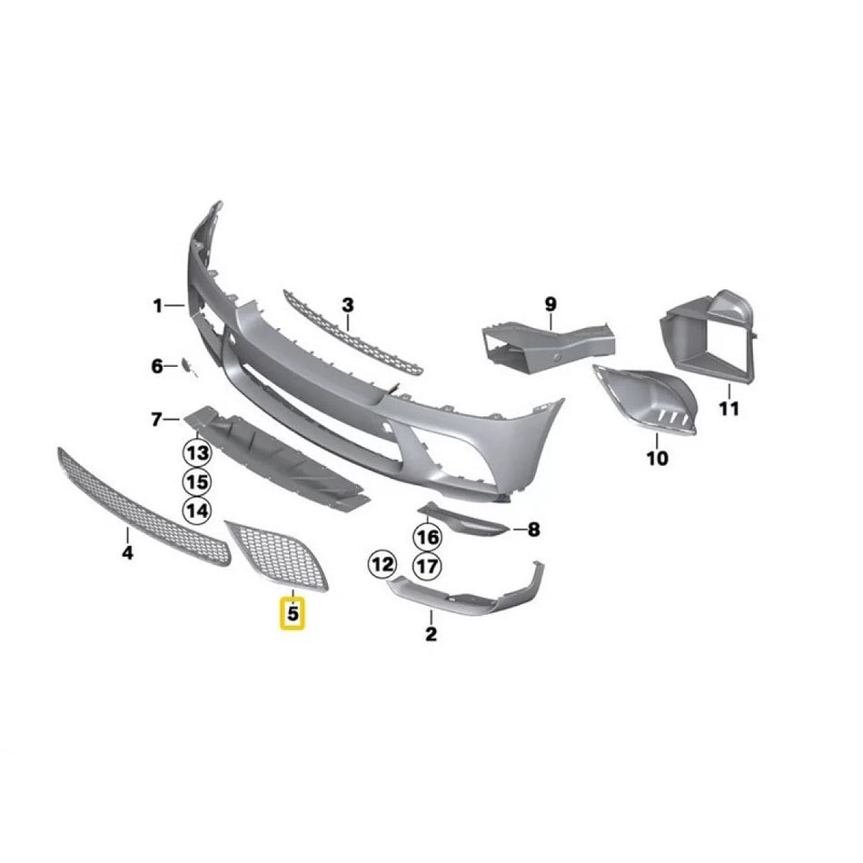 Griglia Anteriore Destra per BMW X6 E71 2008-2014 M Paraurti