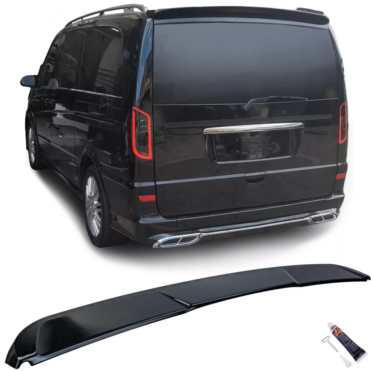 Spoiler Posteriore Tetto Nero Lucido per Mercedes Vito Viano W639 2003-2014