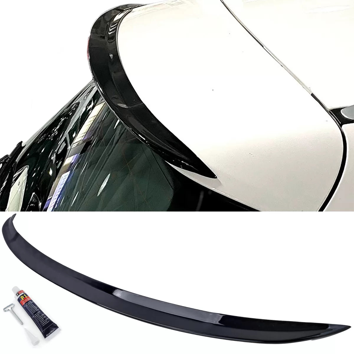 Spoiler Anteriore Lucido Nero per Mercedes Classe C S205 Station 2014-2021