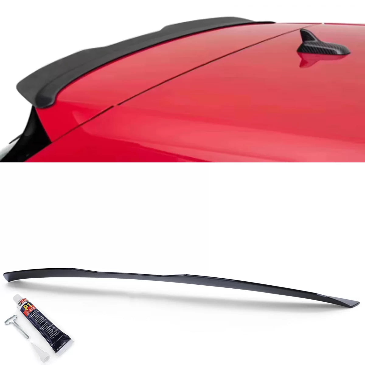 Spoiler Posteriore Lucido Nero per Volkswagen Polo 5 6R 6C Facelift 14-17
