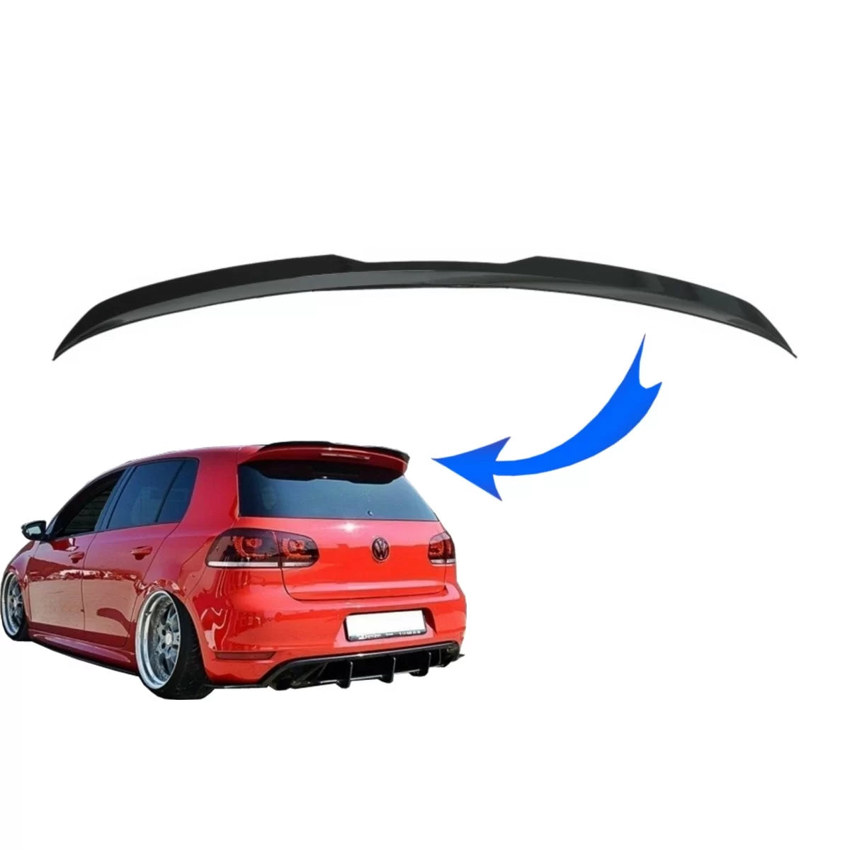 Spoiler Tetto Posteriore per Volkswagen Golf 6 GTI R MK6 Berlina 5 Porte