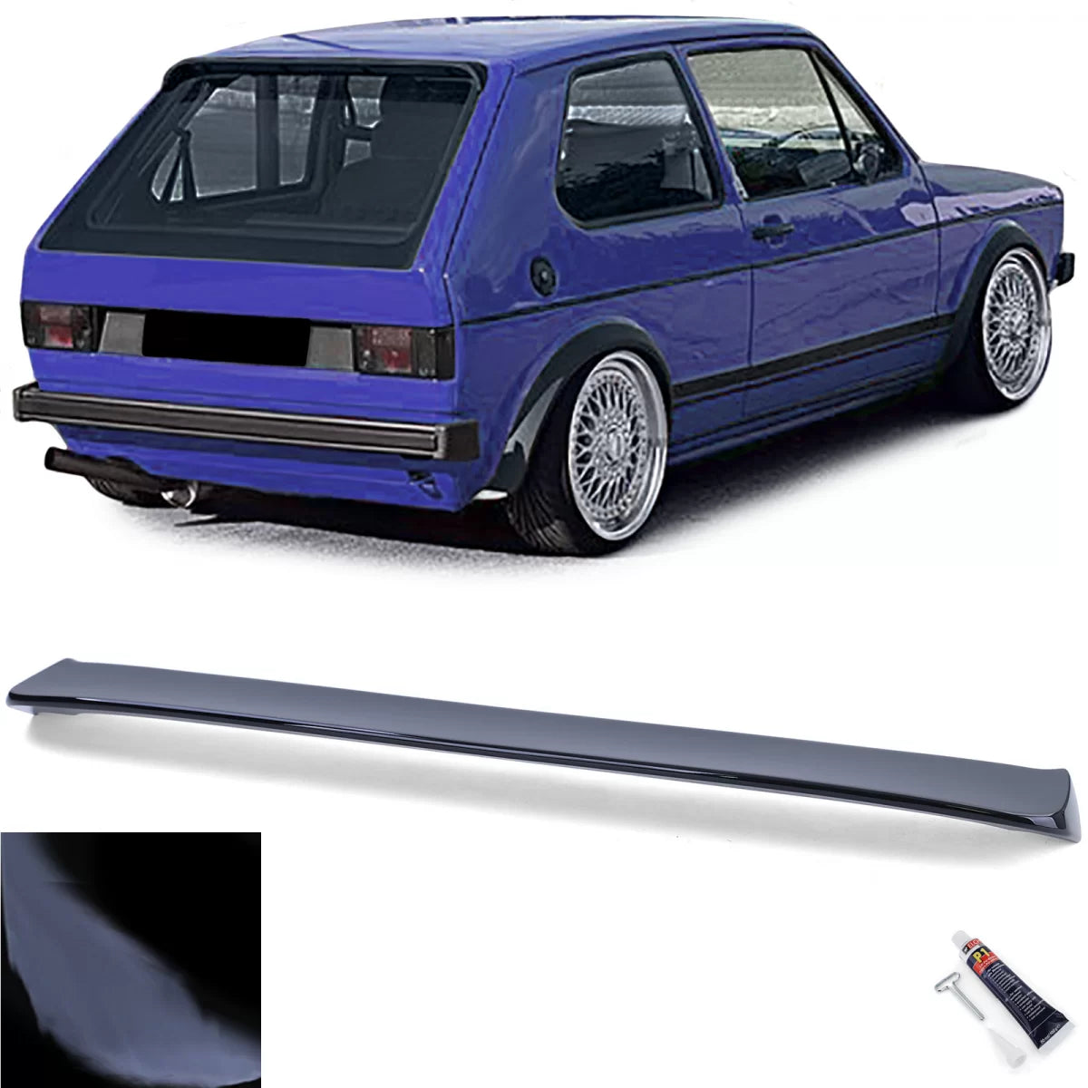 Spoiler Posteriore Tetto GTI Nero Lucido per Volkswagen Golf 1 74-85