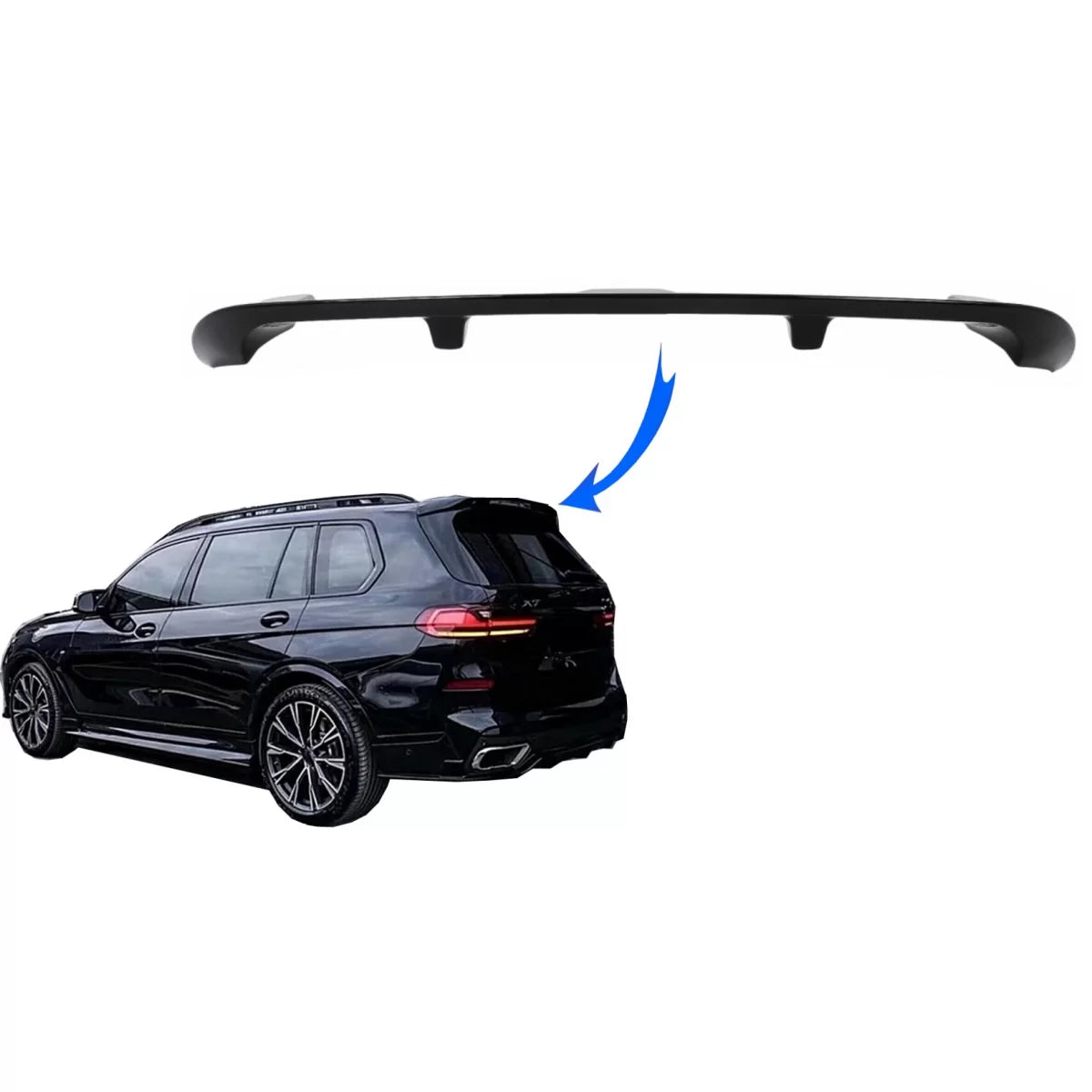 Spoiler Tetto Lucido Nero per BMW X7 G07 dal 2018