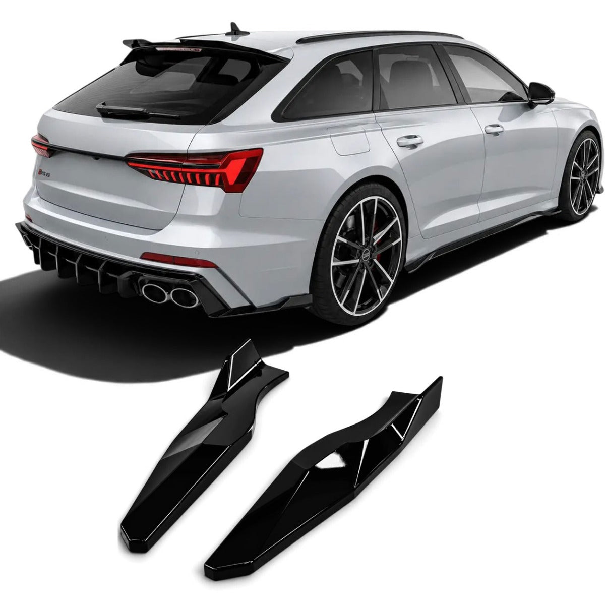 Diffusore Splitter Laterali Posteriore per Audi A6/S6 C8 2019-2026