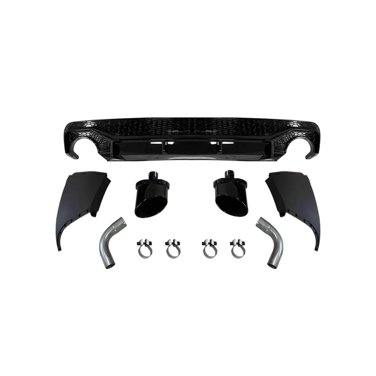 Diffusore Posteriore con Terminali Neri per Audi Q5 2021-2023 S Line