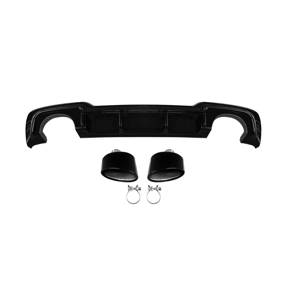 Diffusore Posteriore RS3 con Terminali Neri per Audi A3 Sportback S-line