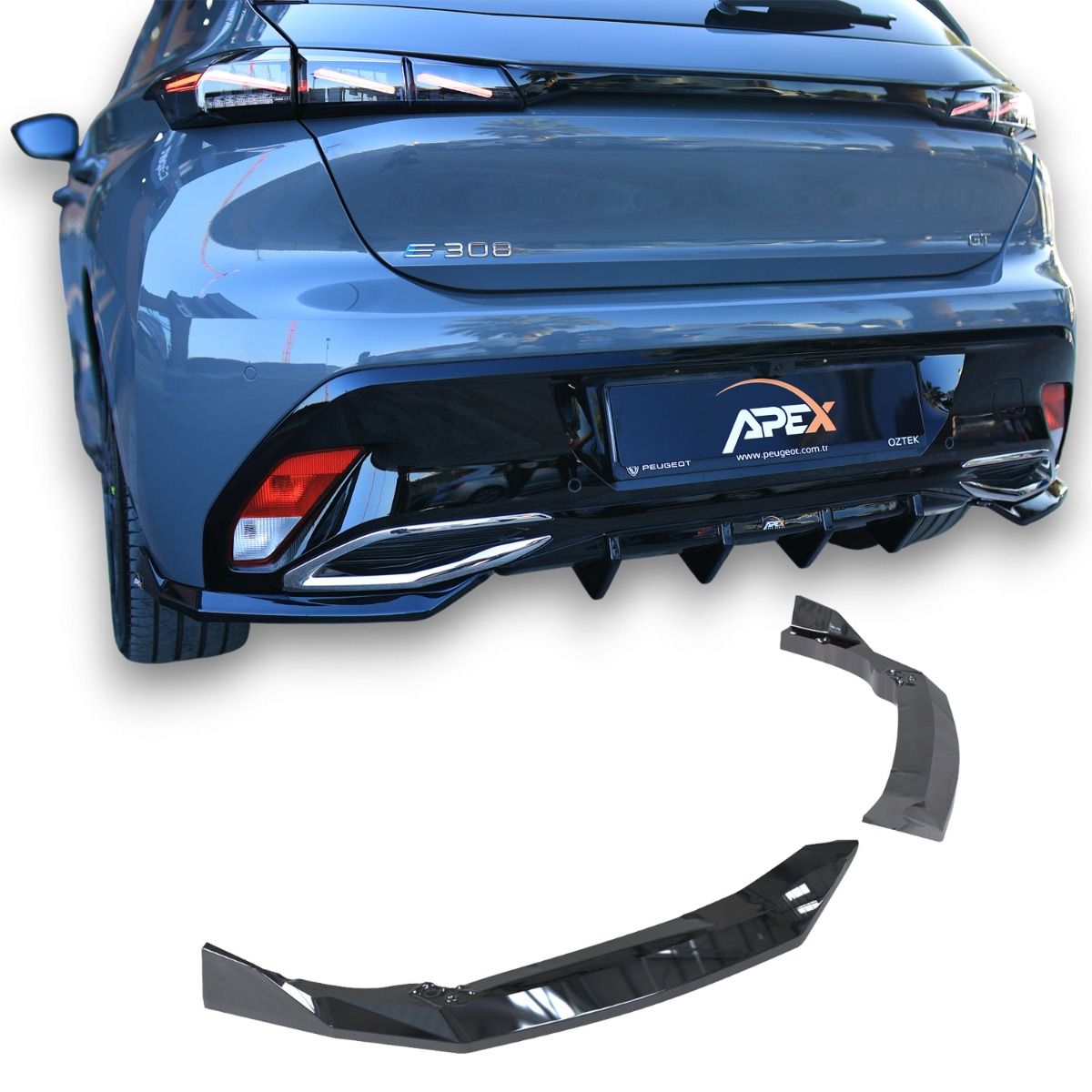 Diffusore Posteriore Laterale per Peugeot 308 GT Mk3 (2021-2026)