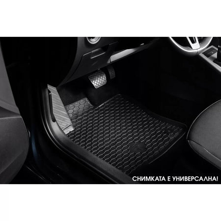 Tappetini in Gomma Neri 4 Pezzi per Fiat 500 2007-2015, 500C 2009-2015