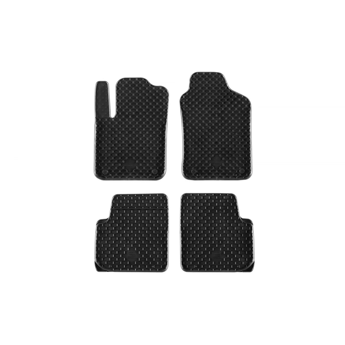 Tappetini in Gomma Neri 4 Pezzi per Fiat 500 2007-2015, 500C 2009-2015