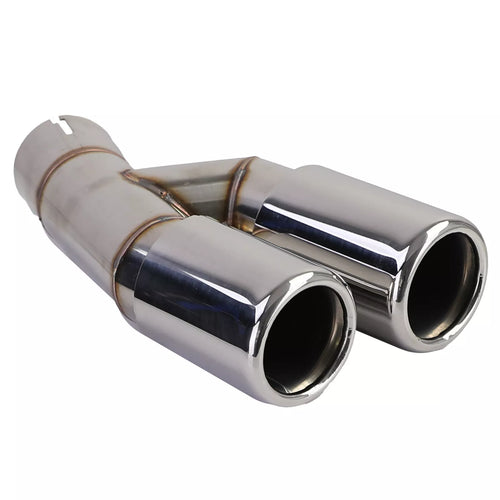 Diffusore posteriore opaco + terminale doppio tubo cromato, per BMW F30 F31