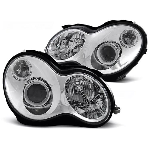 fari vetro cromato per Mercedes Benz C W203 da 00-04