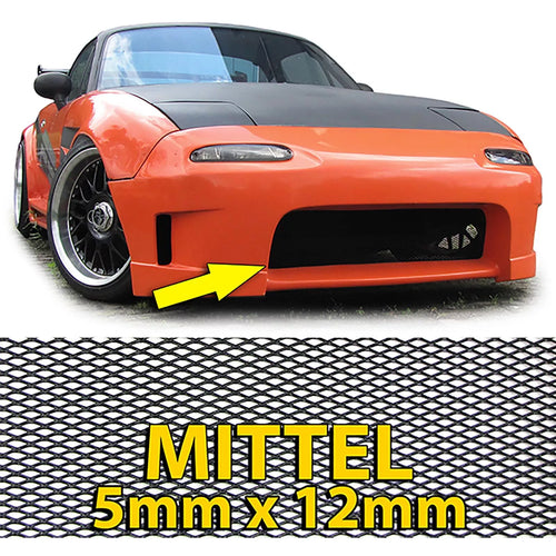 Griglia da corsa a nido d'ape in alluminio alluminio 150 x 30 cm nera media