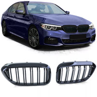 Griglia doppio ponte lucido effetto, performance, per BMW Serie 5 G30 G31 17-20