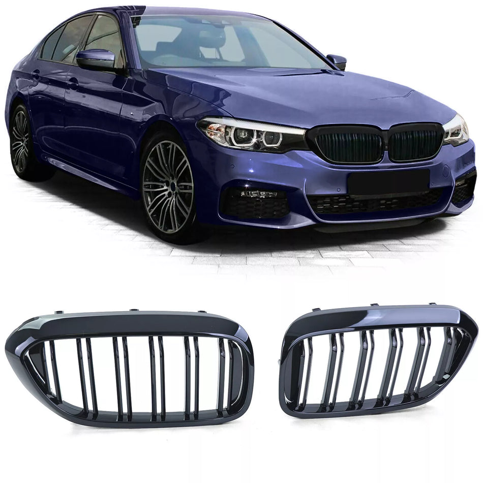 Griglia doppio ponte lucido effetto, performance, per BMW Serie 5 G30 G31 17-20