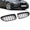 2x Griglia Nero Opaco doppia barra per BMW Serie 6 F12 F13 + M M6