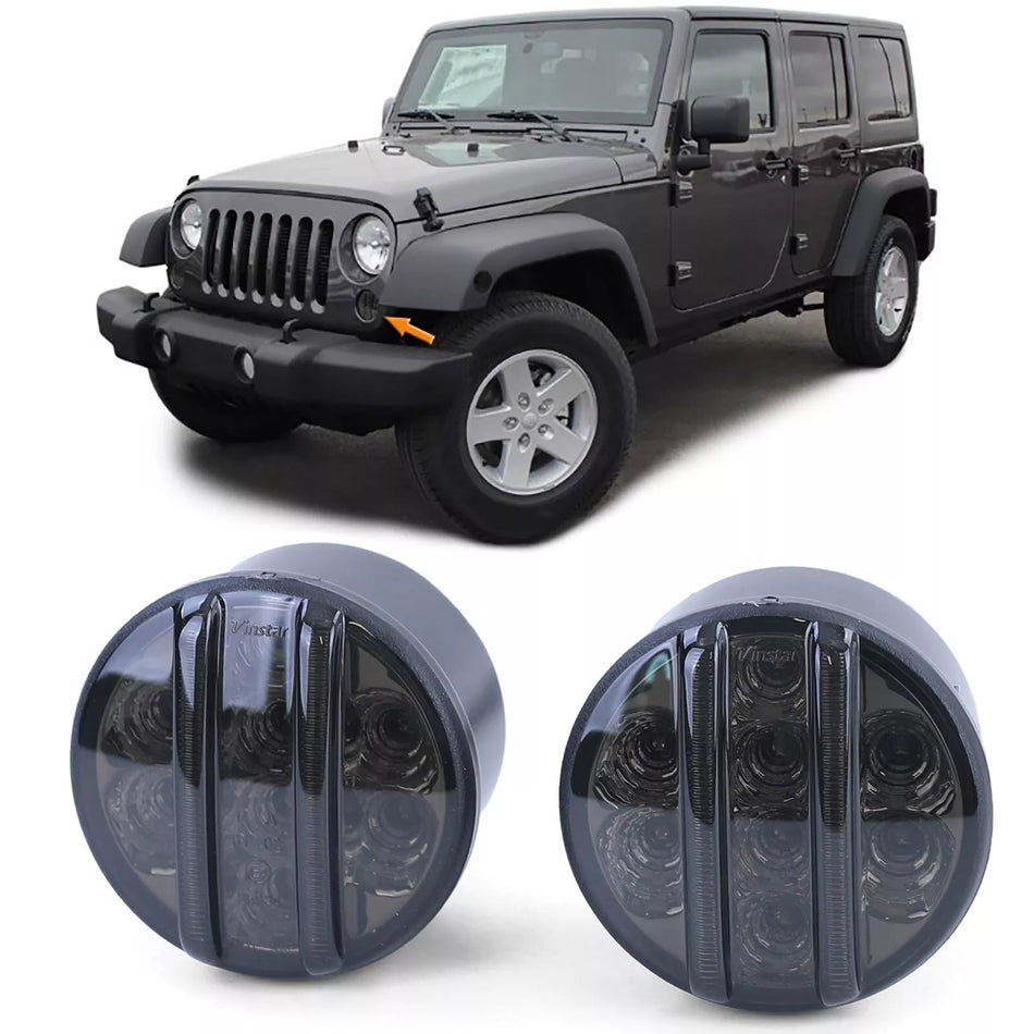 Frecce anteriori trasparente LED luce di posizione nera Jeep Wrangler JK dal