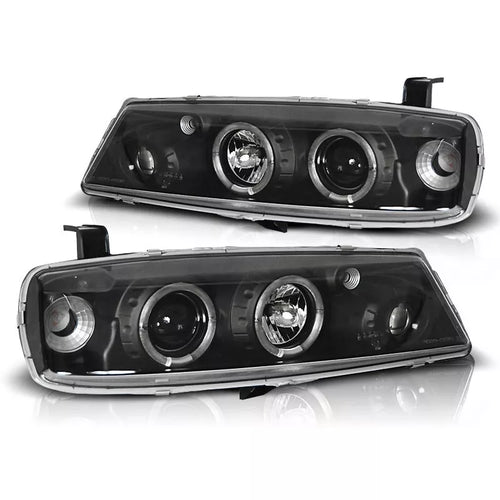 Fari Angel Eyes LED Nero per Opel Calibra 1990 al 1997