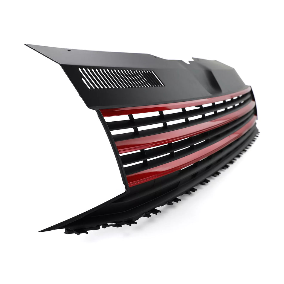 Griglia radiatore senza emblema + listelli rossi per VW T6 Bus Transporter 15-19