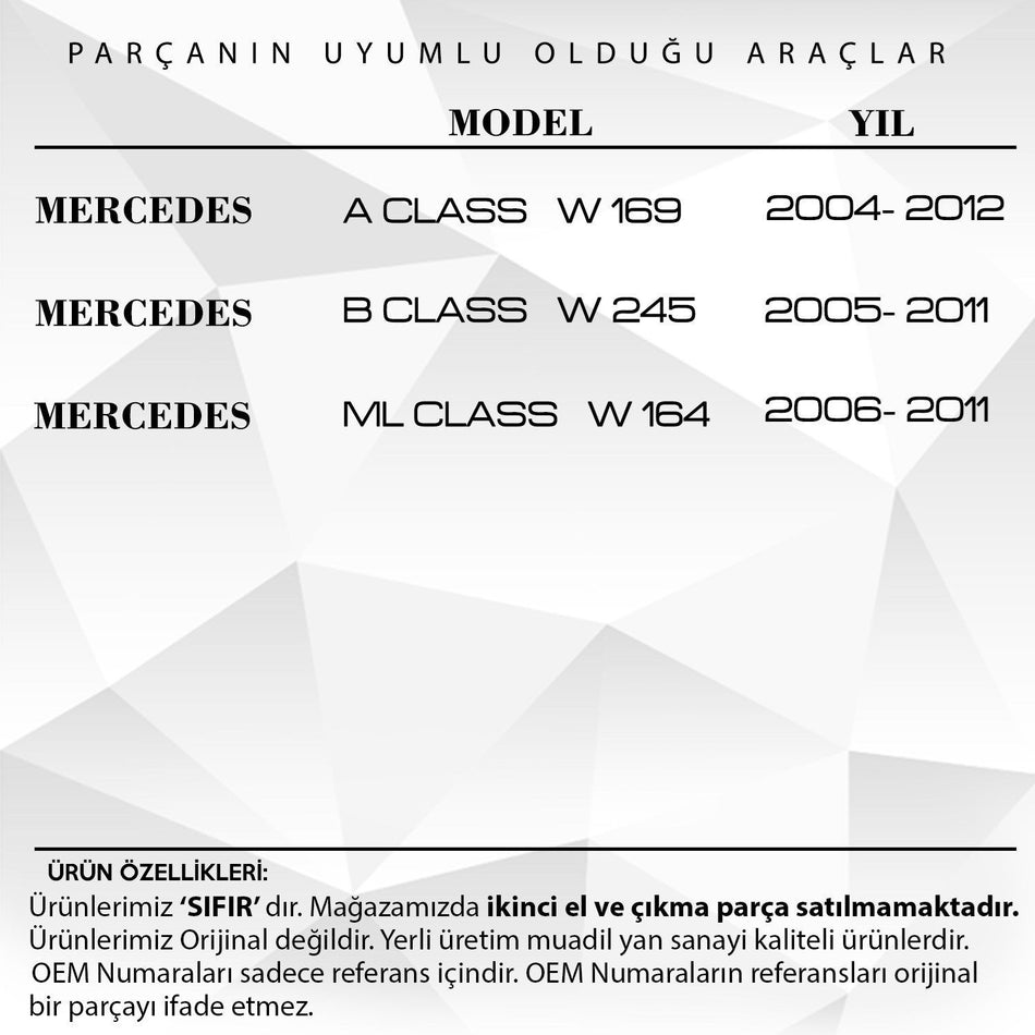 Set di placche comandi alzacristalli Mercedes Classe A W169