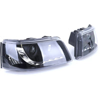 Faro proiettore + luce diurna a LED ottica nero per VW Transporter Bus T5 03-09