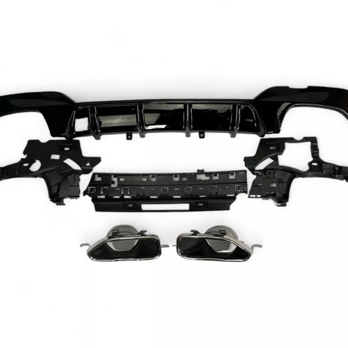 DIFFUSORE + MASCHERINE SCARICO (CROMATE) per BMW SERIE 3 G20/G20 2019-2022 con M