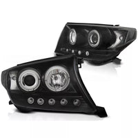 Fari LED Angel Eyes per Toyota Land Cruiser FJ200 2007-12 Nero
