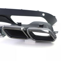 Diffusore Posteriore Sport + Terminali Nero per Mercedes W205 Berlina 14-18