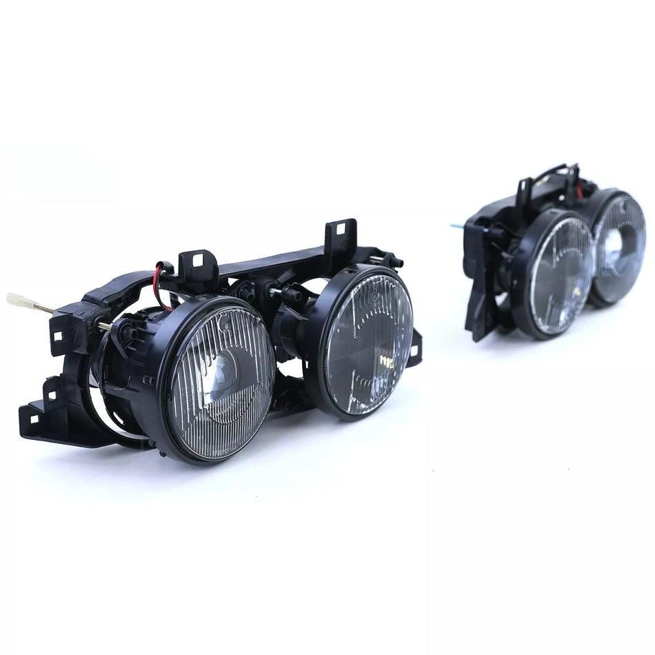 Coppia fari neri fumo adatti, per BMW Serie 5 E34 88-95 Serie 7 E32 88-94