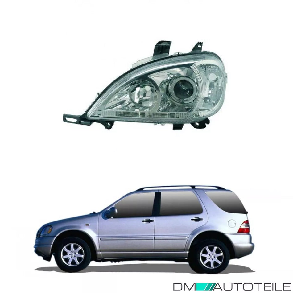 Kit fari H7 Angel Eyes vetro cromato per Mercedes M (W163) 1998-2001