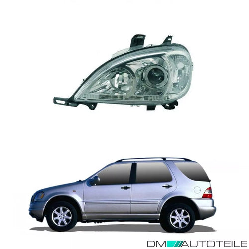 Kit fari H7 Angel Eyes vetro cromato per Mercedes M (W163) 1998-2001