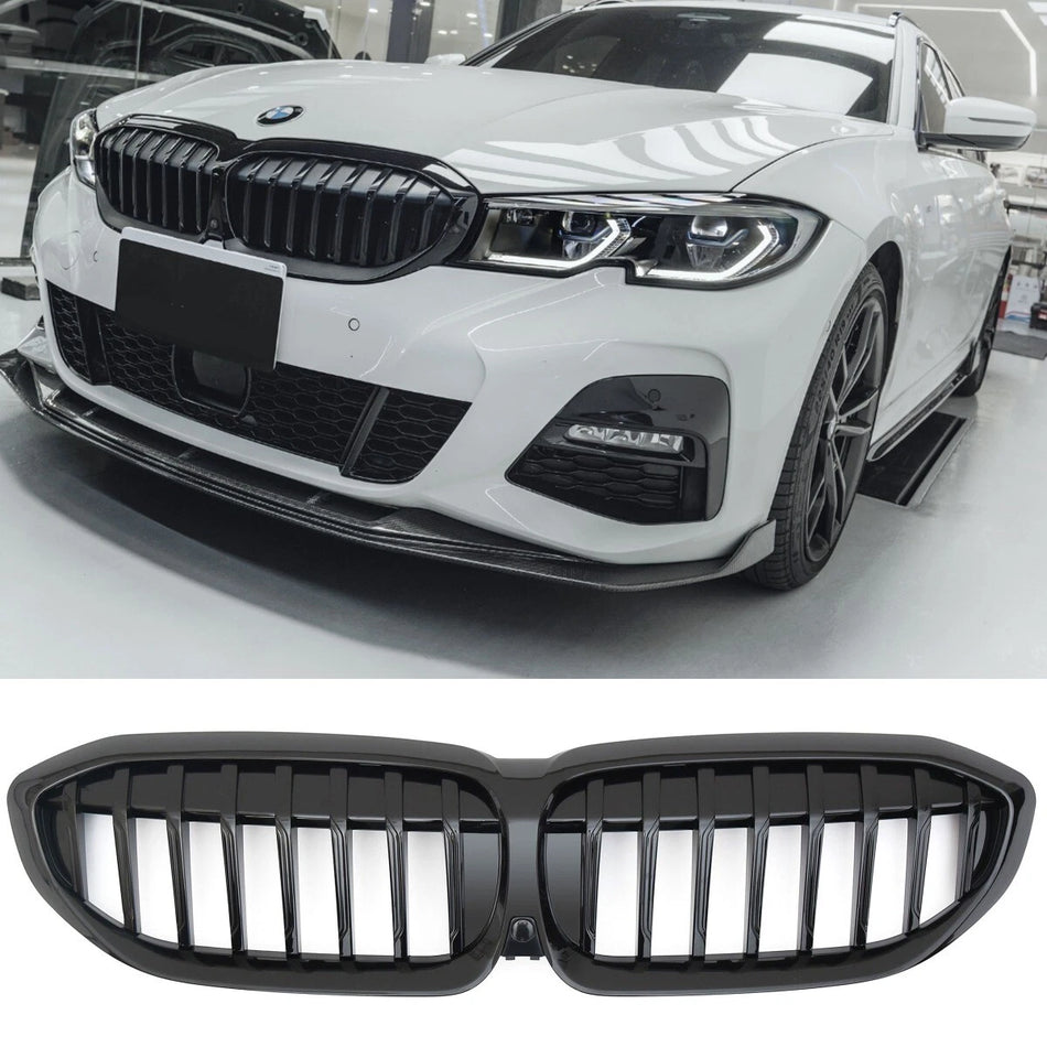 per BMW SERIE 3 G20 G21 2019-2022 GRIGLIA RADIATORE NERO LUCIDO