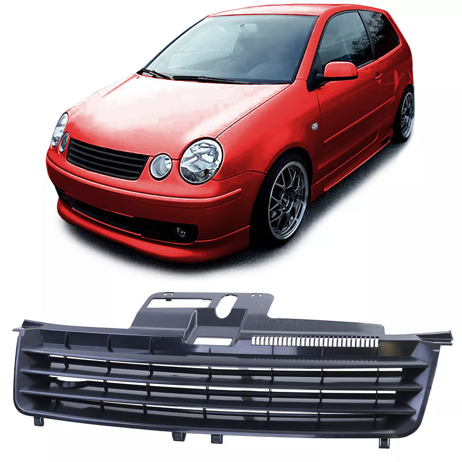 Griglia radiatore sportiva senza emblema nera per Vw Polo 9N 01-05