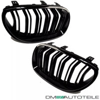 Set Griglia a doppia barra nera lucida per BMW Serie 5 E60 E61 anche M M5