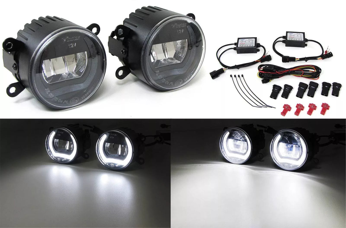 Fendinebbia LED in vetro trasparente con luci diurne per Nissan Navara Note – vista 3