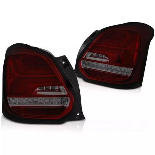 Fanali posteriori full LED auto-adattivi per Suzuki Swift 6 2017 rosso/fumo