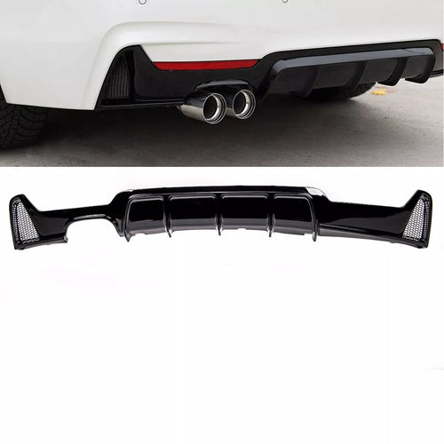 Diffusore posteriore 2 tubi Nero Lucido per BMW F32 F33 F36 M Sport