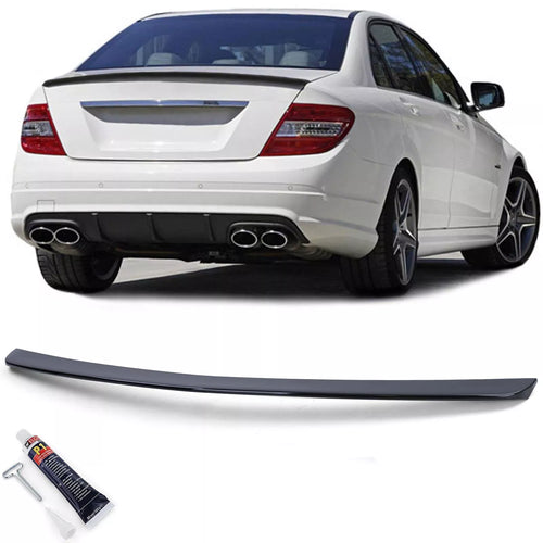 Spoiler posteriore labbro Nero, per Mercedes Classe C W204 berlina 07-14