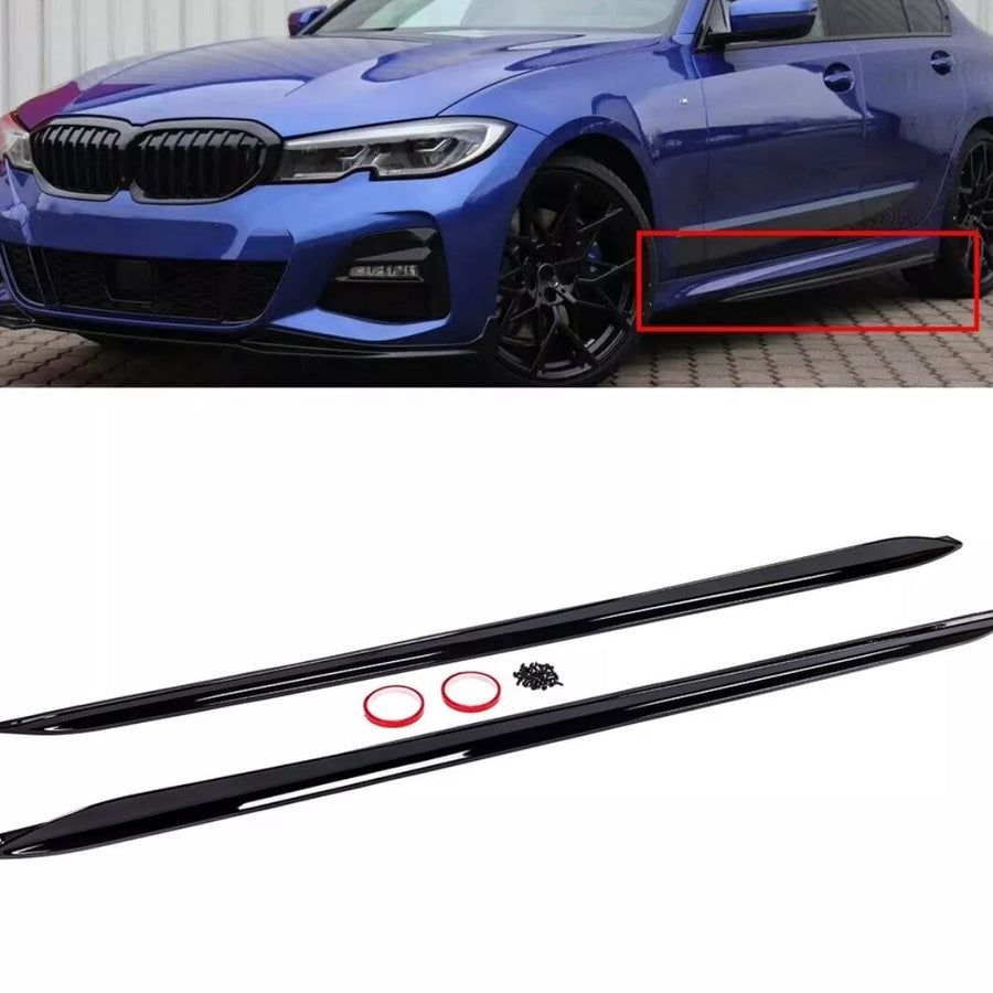 Set minigonne laterali Nero Lucido per BMW Serie 3 G20 G21 solo per M Sport