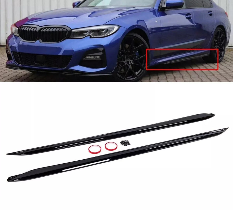 Set minigonne laterali Nero Lucido per BMW Serie 3 G20 G21 solo per M Sport