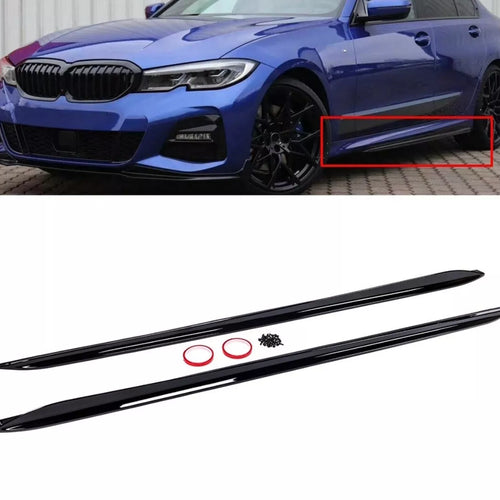 Set minigonne laterali Nero Lucido per BMW Serie 3 G20 G21 solo per M Sport