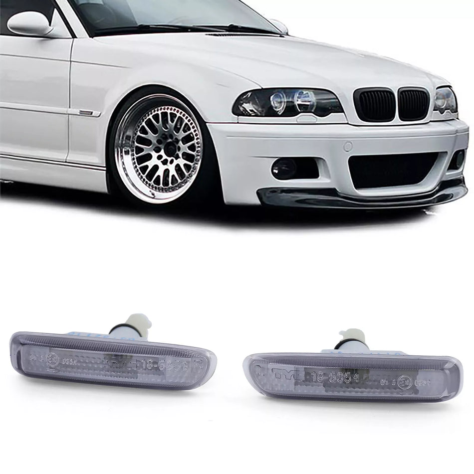Frecce laterali nere fumè adatte, per BMW Serie 3 E46 prefacelift
